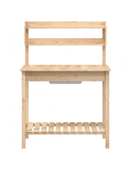 Tavolo Invaso con Lavello 47,5x44x139,5 cm Massello Abete