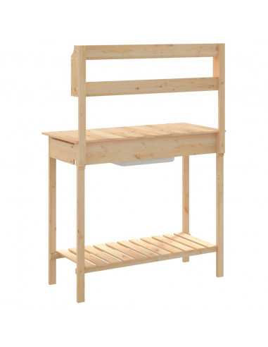 Tavolo Invaso con Lavello 47,5x44x139,5 cm Massello Abete