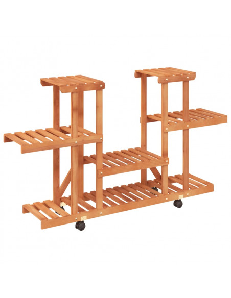 Portafiori con Ruote 110x25x78 cm in Legno Massello di Abete