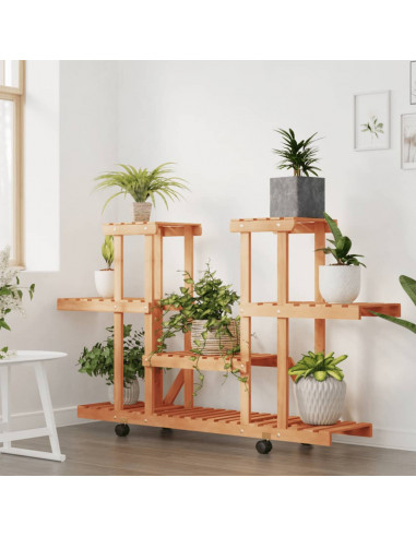 Portafiori con Ruote 110x25x78 cm in Legno Massello di Abete