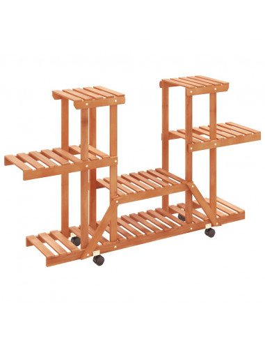 Portafiori con Ruote 110x25x78 cm in Legno Massello di Abete