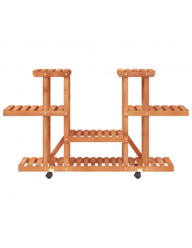 Portafiori con Ruote 110x25x78 cm in Legno Massello di Abete