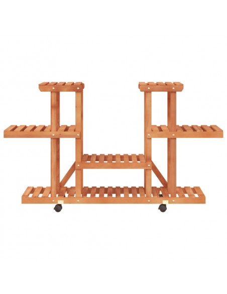 Portafiori con Ruote 110x25x78 cm in Legno Massello di Abete