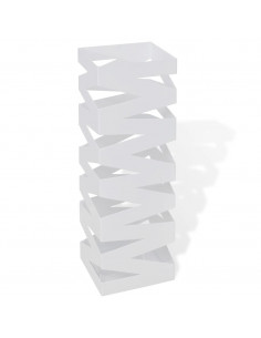 Portaombrelli Bastoni Passeggio Quadrato Acciaio 48,5 cm Bianco 2