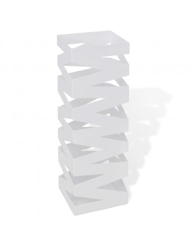 Portaombrelli Bastoni Passeggio Quadrato Acciaio 48,5 cm Bianco