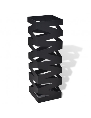 Portaombrelli Bastoni Passeggio Quadrato Acciaio 48,5 cm Nero