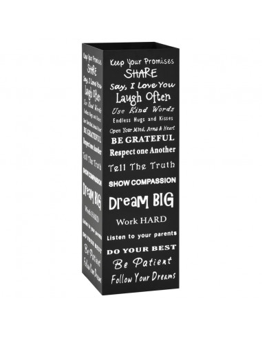 Porta Ombrelli con Scritte in Acciaio Nero