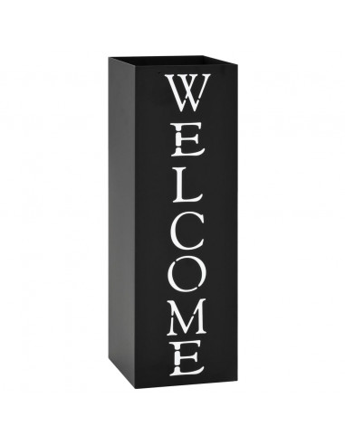 Porta Ombrelli Welcome in Acciaio Nero