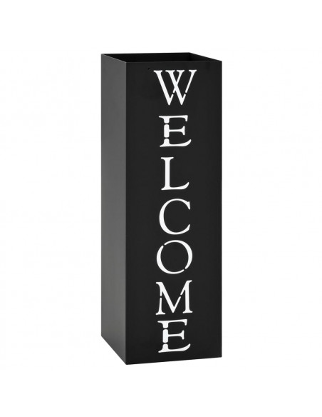 Porta Ombrelli Welcome in Acciaio Nero
