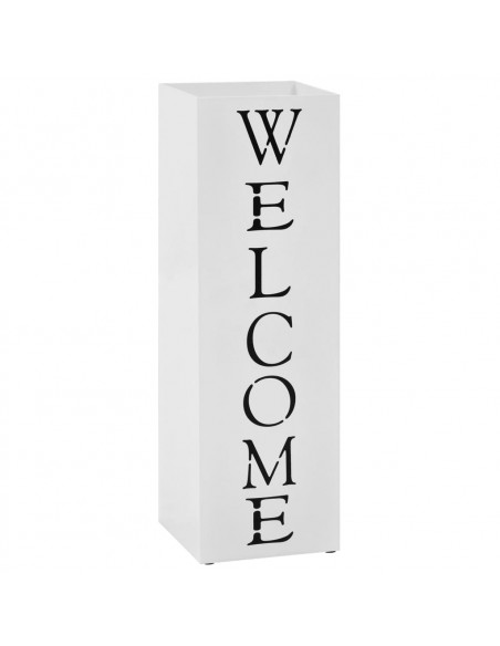 Porta Ombrelli Welcome in Acciaio Bianco