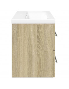 Set Mobili da Bagno 2 pz Rovere Sonoma in Legno Multistrato