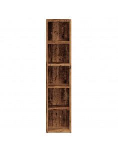 Scaffali Porta CD 2 pz Legno Antico 21x16x93,5 cm in Truciolato