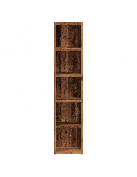 Scaffali Porta CD 2 pz Legno Antico 21x16x93,5 cm in Truciolato