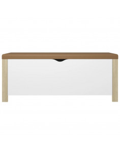 Scatola con Cuscino Bianco Rovere Sonoma 105x40x45 Multistrato