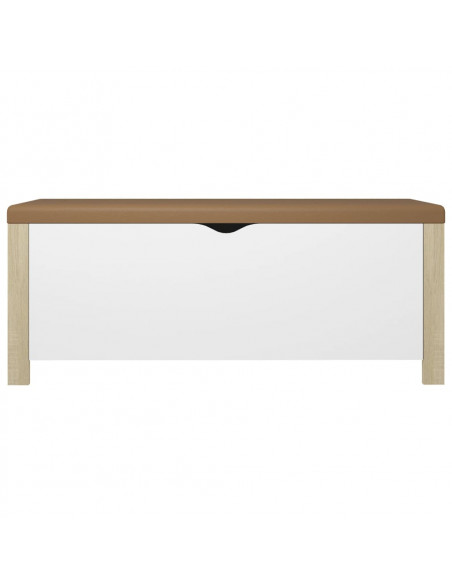 Scatola con Cuscino Bianco Rovere Sonoma 105x40x45 Multistrato