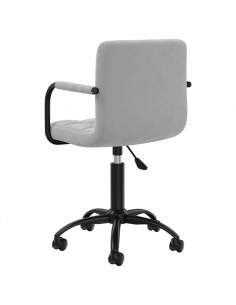 Sedia da Ufficio Girevole Grigio Chiaro in Velluto