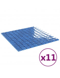 Piastrelle Mosaico 11 pz Blu 30x30 cm in Vetro 2