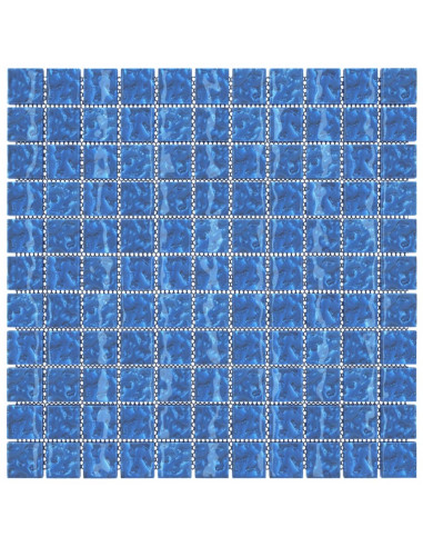 Piastrelle Mosaico 11 pz Blu 30x30 cm in Vetro