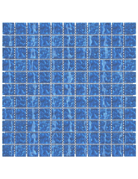 Piastrelle Mosaico 11 pz Blu 30x30 cm in Vetro
