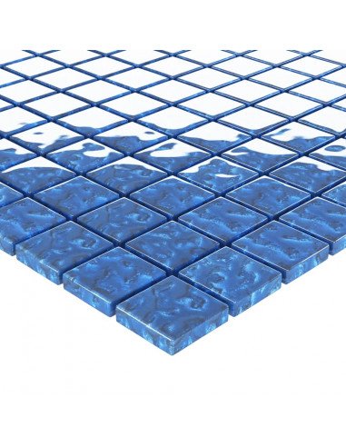 Piastrelle Mosaico 11 pz Blu 30x30 cm in Vetro