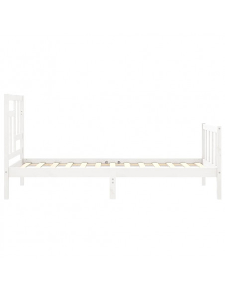 Giroletto con Testiera Bianco 90x200 cm in Legno Massello