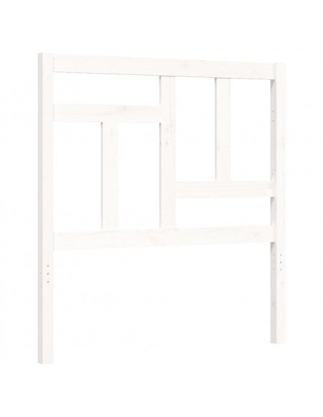 Giroletto con Testiera Bianco 90x200 cm in Legno Massello