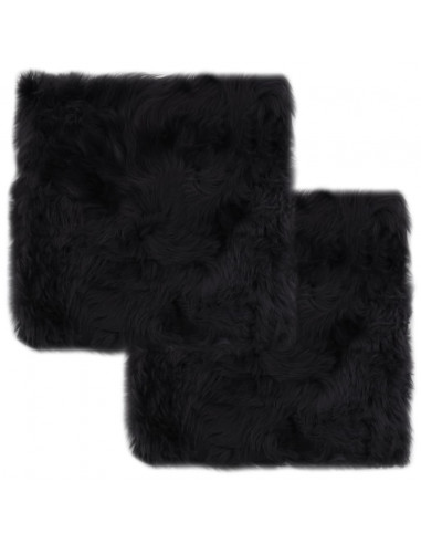 Cuscini Sedie 2pz Grigio Scuro 40x40cm Vera Pelle di Montone