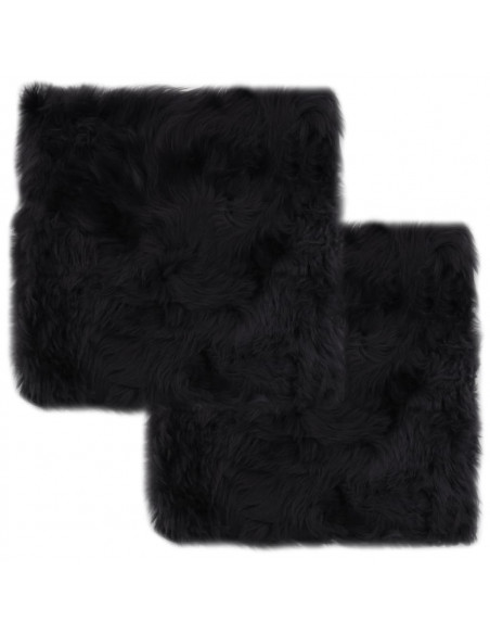 Cuscini Sedie 2pz Grigio Scuro 40x40cm Vera Pelle di Montone