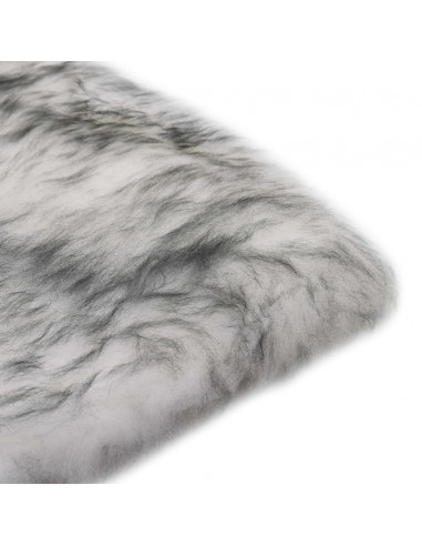 Cuscini Sedie 2pz Melange Grigio Scuro 40x40cm Pelle di Montone