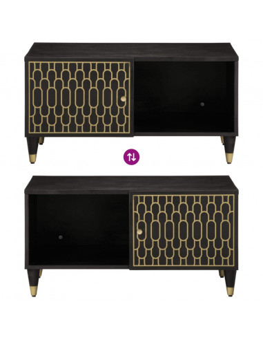 Tavolino da Salotto 80x50x40 cm Legno Massello di Mango