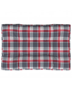 Cuscino per Pallet a Quadri Rossi 120x80x12 cm in Tessuto 2