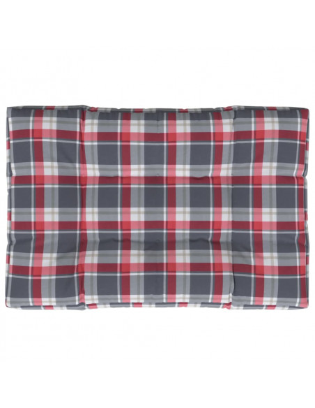 Cuscino per Pallet a Quadri Rossi 120x80x12 cm in Tessuto