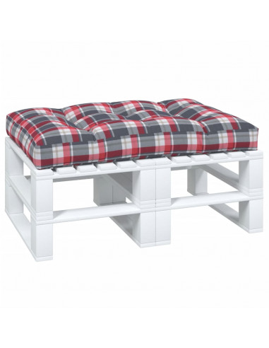 Cuscino per Pallet a Quadri Rossi 120x80x12 cm in Tessuto