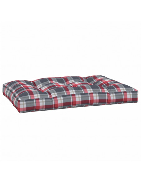 Cuscino per Pallet a Quadri Rossi 120x80x12 cm in Tessuto