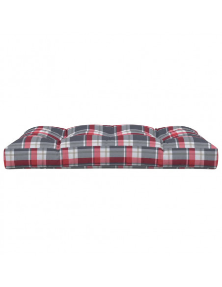 Cuscino per Pallet a Quadri Rossi 120x80x12 cm in Tessuto