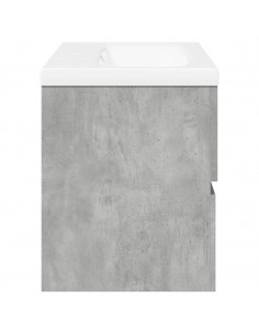Set Mobili da Bagno 2 pz Grigio Cemento in Legno Multistrato