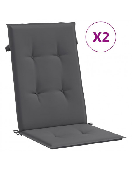 Cuscini per Sedie 2 pz Antracite 120x50x3 cm in Tessuto