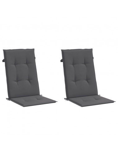 Cuscini per Sedie 2 pz Antracite 120x50x3 cm in Tessuto