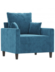 Set di Divani 4 pz con Cuscini Blu in Velluto