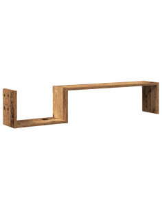 Scaffali da Parete 2 pz Legno Antico 100x15x20 cm Multistrato