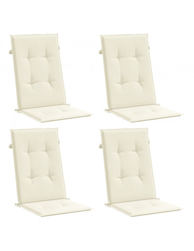 Cuscini per Sedie 4 pz Crema 120x50x3 cm in Tessuto