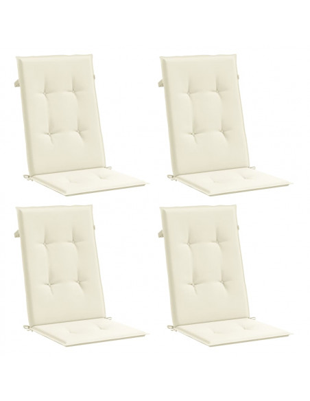 Cuscini per Sedie 4 pz Crema 120x50x3 cm in Tessuto