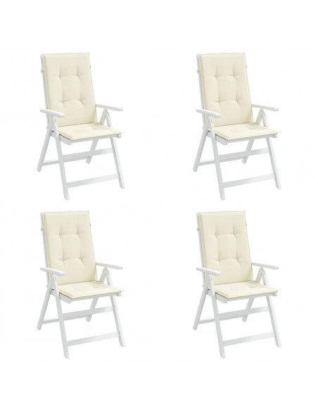 Cuscini per Sedie 4 pz Crema 120x50x3 cm in Tessuto