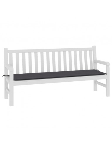 Cuscino per Panca Antracite 180x50x3 cm in Tessuto Oxford