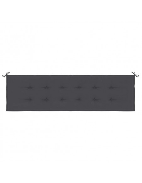 Cuscino per Panca Antracite 180x50x3 cm in Tessuto Oxford