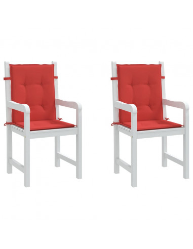 Cuscini per Sedia da Giardino 2 pz Rossi 100x50x7 cm in Tessuto
