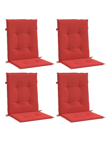 Cuscini per Sedia da Giardino 4 pz Rossi 100x50x7 cm in Tessuto
