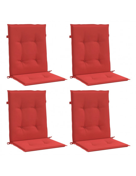 Cuscini per Sedia da Giardino 4 pz Rossi 100x50x7 cm in Tessuto