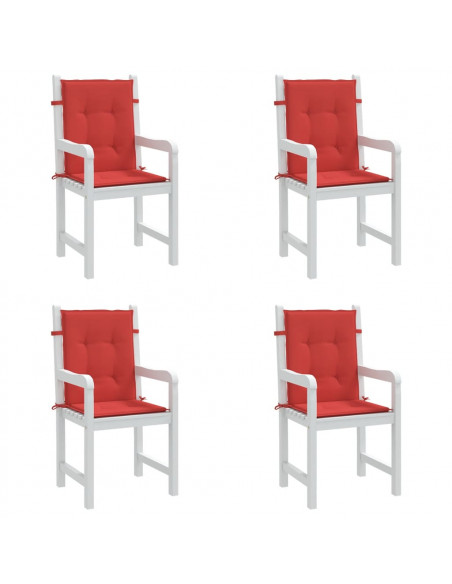 Cuscini per Sedia da Giardino 4 pz Rossi 100x50x7 cm in Tessuto