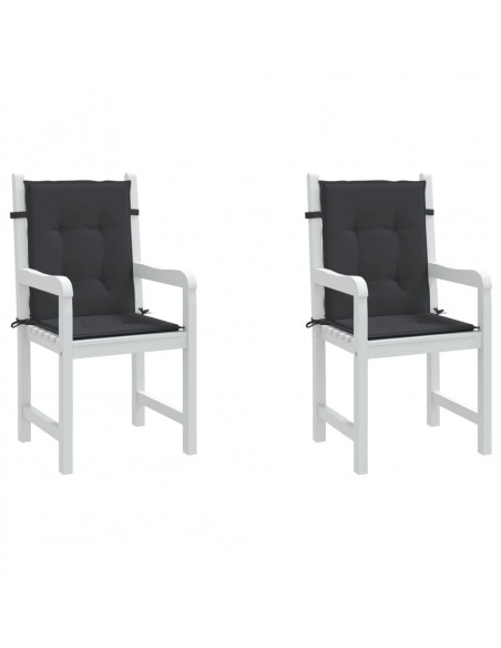 Cuscini per Sedia 2 pz Neri 100x50x3 cm in Tessuto Oxford